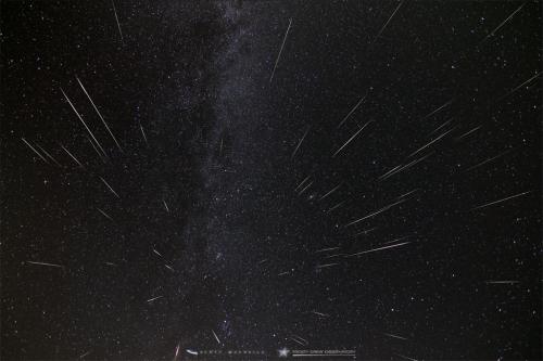 The 2015 Perseid Meteor Shower radiant point at Frosty Drew Observatory.