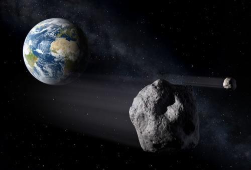 An artists impression of Near Earth Asteroid pass. Credit: ESA/P.Carril