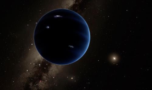 An artistic rendering of Planet Nine orbiting the Sun. Credit: Caltech/R. Hurt (IPAC)