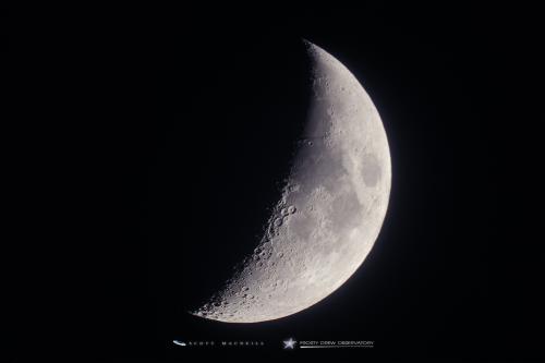 The 38% waxing crescent Moon, captured at Frosty Drew Observatory