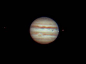This shot has everything, nice detail of cloud bands, the Great Red Spot, Europa and its shadow during transit, and Ganymede and Io in the frame as well. Telescope used: 11