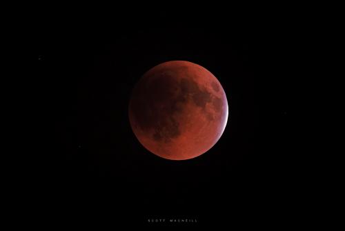 The moment that the total eclipse stage started during the Flower Moon Eclipse of Sunday, May 15, 2022. Credit: Frosty Drew Astronomy Team member, Scott MacNeill