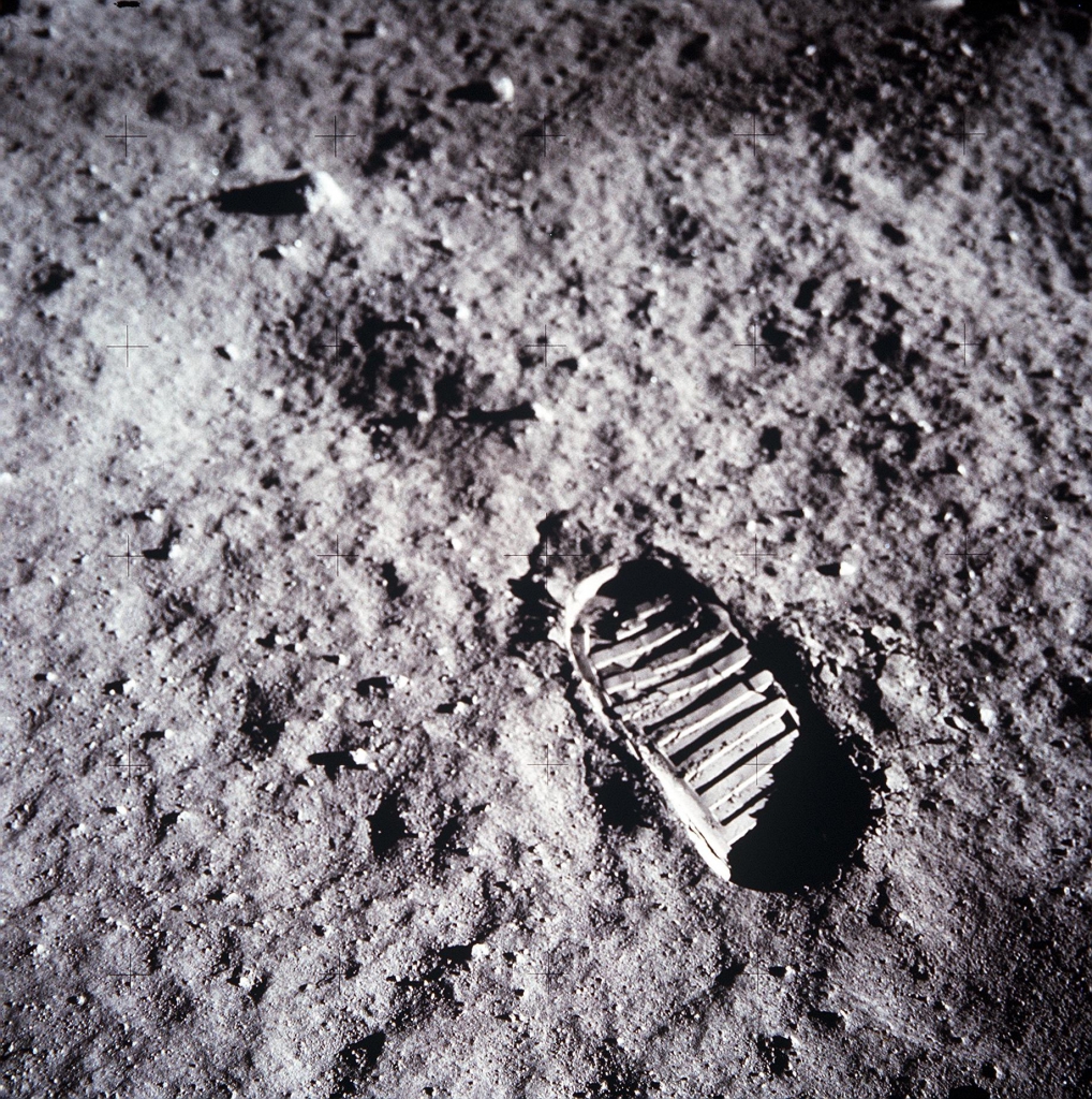 Buzz Aldrin's boot print on the Lunar Surface
