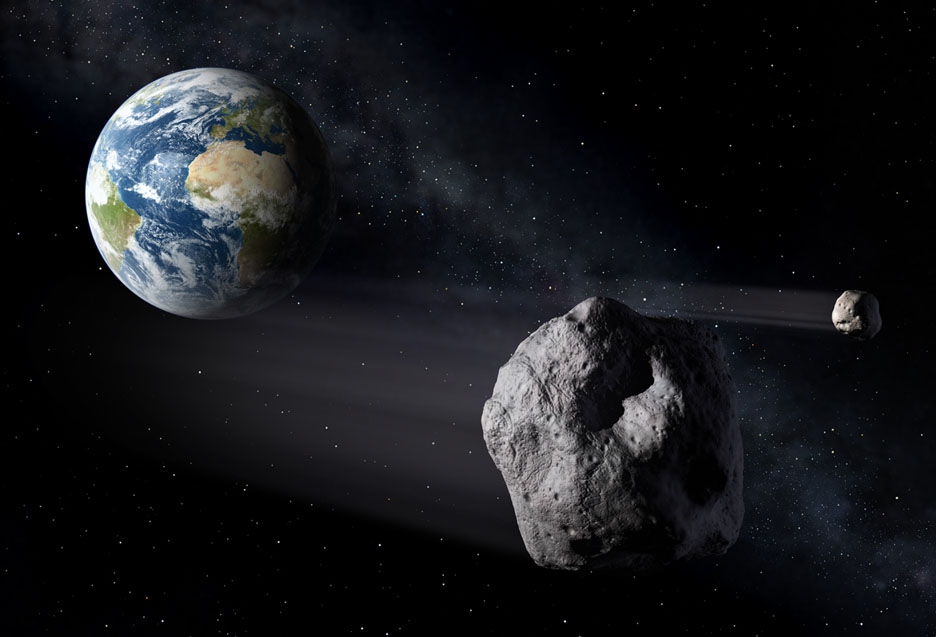 An artist impression of a passing Near Earth Asteroid. Credit: P. Carril / ESA