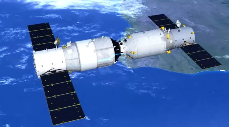 China's Tiangong 2 with the Shenzou Attached