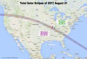 Path of Total Solar Eclipse of August 21, 2017 over USA
