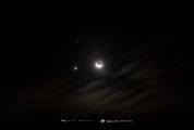 15% Crescent Moon, Venus, and Mars