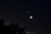 Venus, Mars, and the 4% crescent Moon in Conjunction