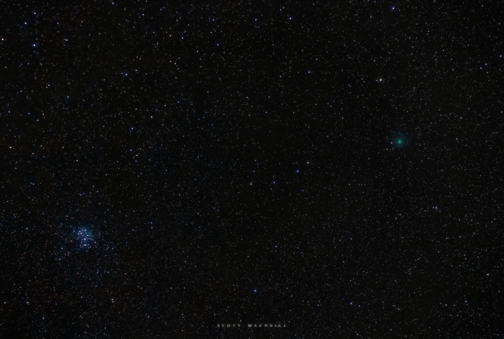 Comet 46P Approaches the Pleiades