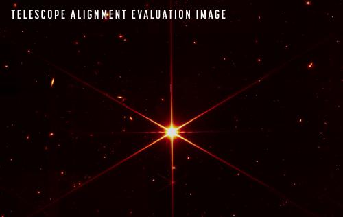 The James Webb Space Telescope mirror segment alignment evaluation image. Credit: NASA/STScI