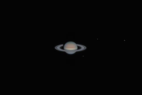 Saturn's rings and moons in 2022. Image Credit: Scott MacNeill captured this image at Brown University's Ladd Observatory.