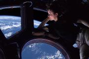 Tracy Caldwell Dyson Looking Home from the ISS Cupola