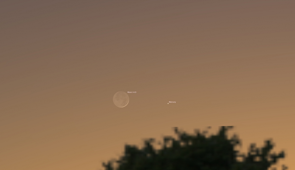 Mercury and the Thin Crescent Moon