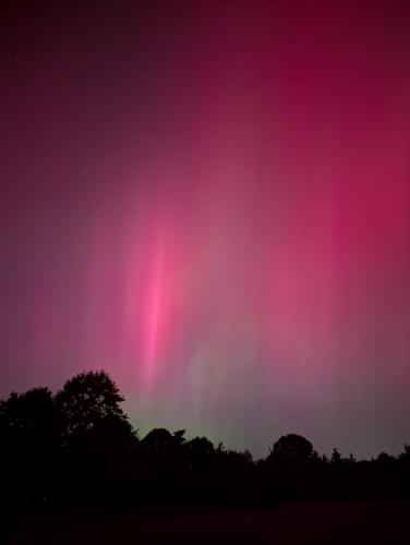 The Aurora Borealis over Ninigret Park, home to Frosty Drew Observatory. Image credit: Frosty Drew Astronomy Team member, Greg Mastrioanni captured this image.