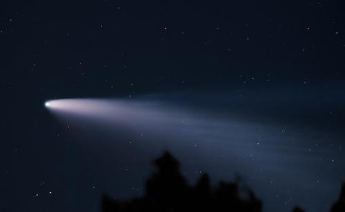 Comet F3 NEOWISE, which became naked eye visible in summer 2020. Credit: Frosty Drew Astronomy Team member, Scott MacNeill, captured this image during on or our special events at Frosty Drew to view the comet.