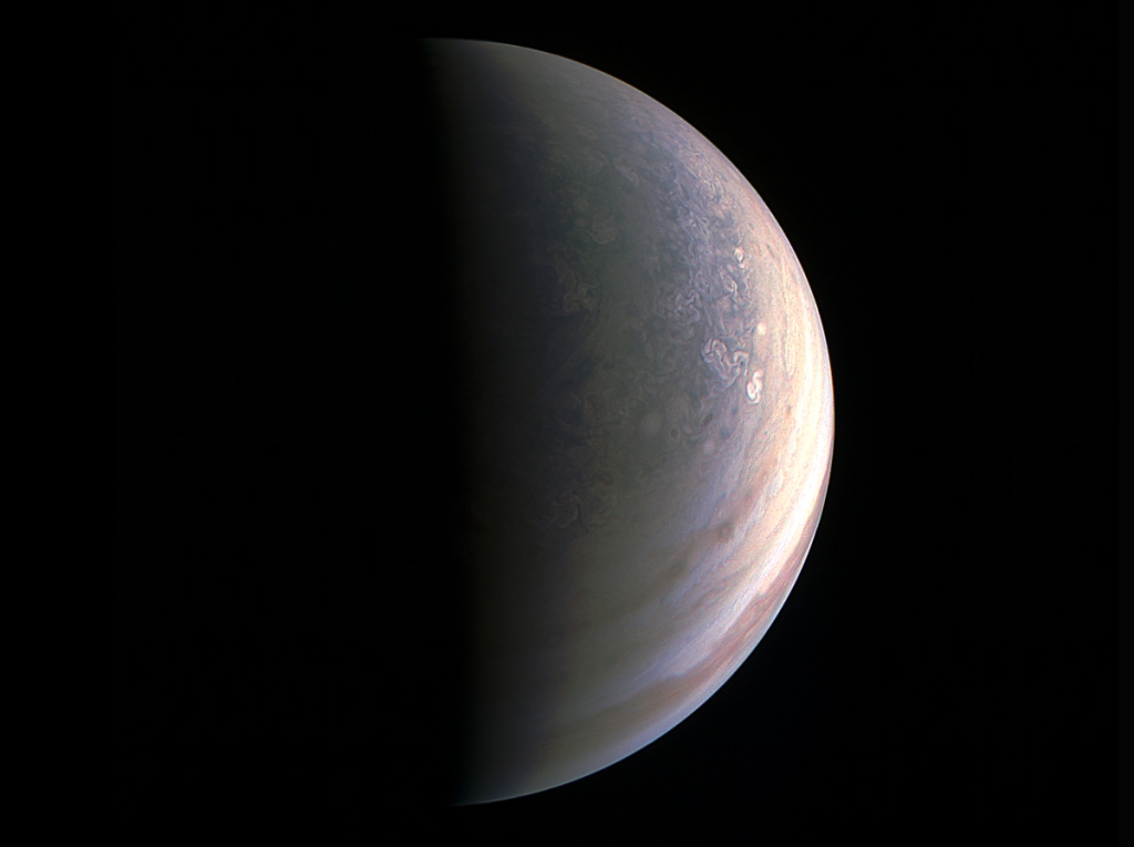 Juno Captures Jupiter's North Pole on August 27, 2016