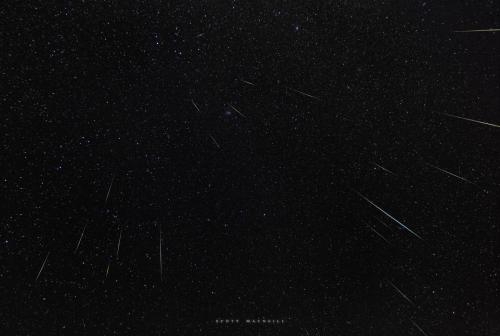 The 2018 Geminid Meteor Shower at Frosty Drew Observatory. Image credit: Frosty Drew Astronomy Team member, Scott MacNeill
