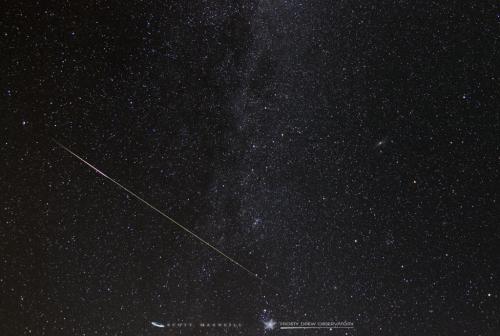 Rogue meteor captured during the Perseids at Frosty Drew Observatory.