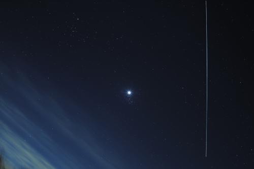 Venus, the Pleiades, and the ISS in conjunction at Frosty Drew Observatory. Credit: Frosty Drew Astronomy Team member, Scott MacNeill.