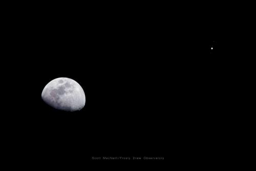 The Gibbous Moon and Jupiter in conjunction in 2019. Image credit: Frosty Drew Astronomy Team member, Scott MacNeill
