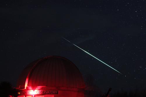 A Fireball Meteor over Frosty Drew Observatory. Captured by visitor, Wes Jones.