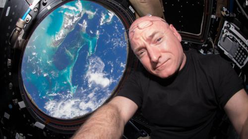 American astronaut Scott Kelly snaps a selfie on board the International Space Station.