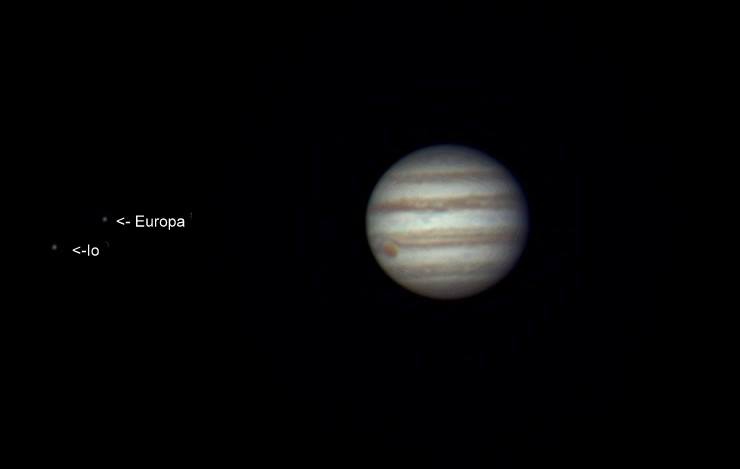 Jupiter, Io and Europa