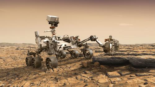 The Mars Perseverance Rover which arrives at Mars on February 18, 2021. 