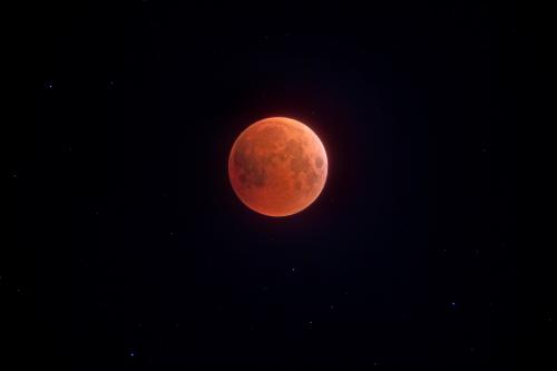 Total Lunar Eclipse on November 8, 2022 at Frosty Drew Observatory before predawn kicked in. Image Credit: Frosty Drew Astronomy Team member, Scott MacNeill.
