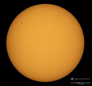 A shot of the sun's photosphere and sunspots taken during the Frosty Drew Observatory  Solar Projection Program.
