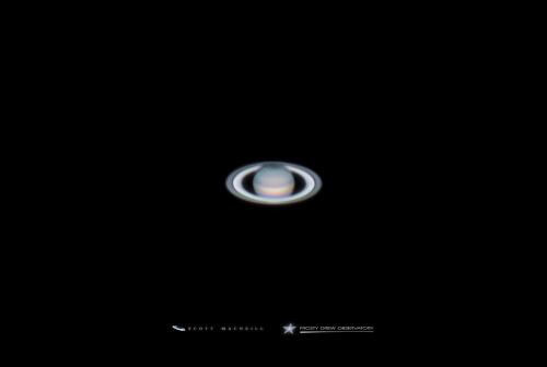 Saturn in the Frosty Drew Observatory primary telescope. Credit: Scott MacNeill