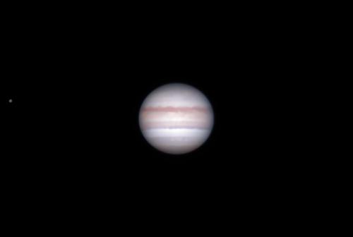 Jupiter near opposition. Credit: Frosty Drew Astronomy Team member, Scott MacNeill, captured this image with the 16 inch telescope at Frosty Drew Observatory.