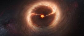 Artists Impression of an inner and outer accretion disk around a black hole